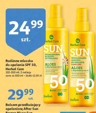 Auchan Mleczko do opalania spf 50 aloes Farmona Herbal Care Sun oferta