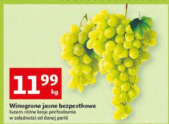 Auchan Winogrona jasne bezpestkowe oferta