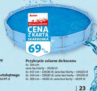 Auchan Przykrycie solarne na basen 366 cm Bestway oferta