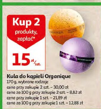 Auchan Kula do kąpieli pomarańcza z chili Organique Bath Bomb oferta