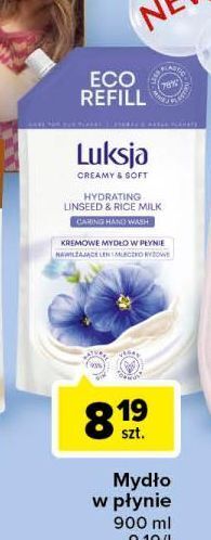 Carrefour Mydło w płynie linen & rice milk zapas Luksja Creamy Soft oferta