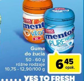 Carrefour Guma do żucia fresh mint Mentos Pure Fresh oferta
