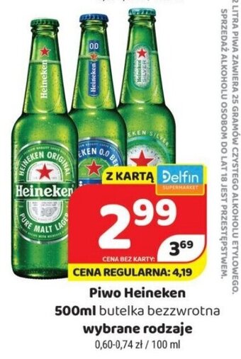 Delfin Piwo Heineken 500ml oferta
