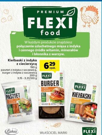 Carrefour Kiełbaski z indyka ciecierzycą Premium Flexi Food oferta