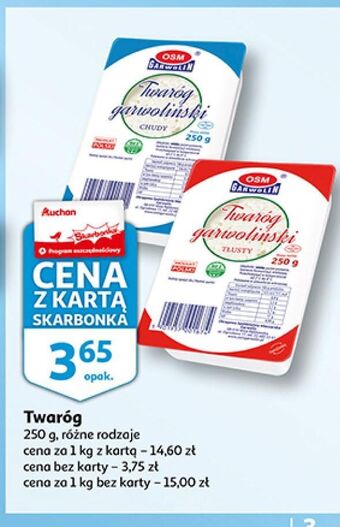 Auchan Twaróg tłusty Osm Garwolin oferta