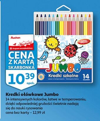 Auchan Kredki szkolne jumbo oferta