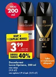 Biedronka Dezodorant Lucca Cipriano Gold Driver oferta