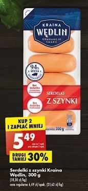 Biedronka Serdelki z szynki Kraina Wędlin oferta