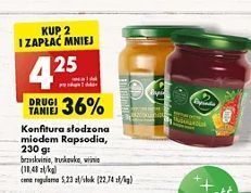 Biedronka Konfitura truskawkowa słodzona miodem Rapsodia oferta