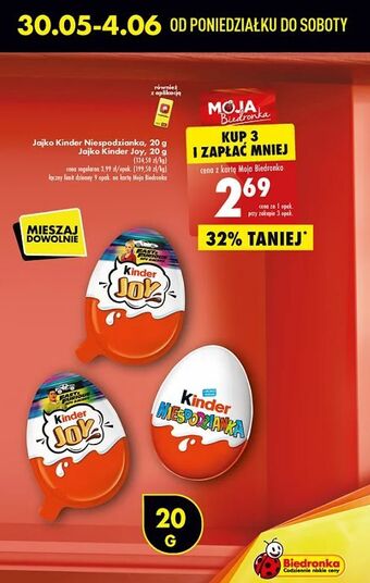 Biedronka Jajko z niespodzianką Kinder Joy oferta