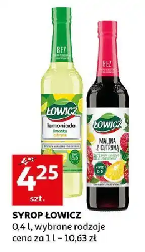 Auchan Syrop malinowy z cytryną Łowicz oferta