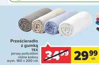 Carrefour Market Prześcieradło jersey z gumką 160 x 200 cm Tex oferta