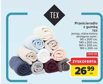 Carrefour Prześcieradło z gumką jersey 90 x 200 cm Tex oferta