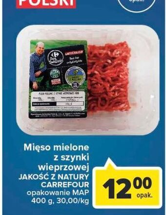 Carrefour Market Mięso mielone z szynki wieprzowej Carrefour Targ Świeżości oferta