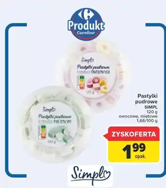 Carrefour Market Pastylki pudrowe miętowe Simpl oferta