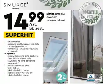 Biedronka Siatka przeciw owadom na okno 130 x 150 cm Smukee Home oferta