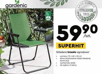 Biedronka Krzesło ogrodowe 75 x 60 52 cm Gardenic oferta