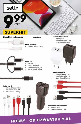 Biedronka Kabel usb lightning Setty oferta