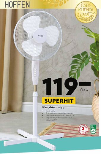 Biedronka Wentylator podłogowy 45 w Hoffen oferta