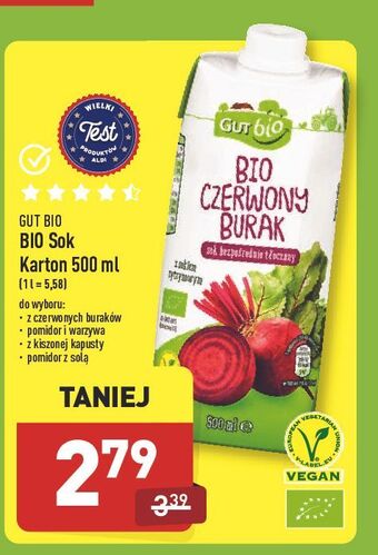 ALDI Sok pomidor z solą Gut Bio oferta