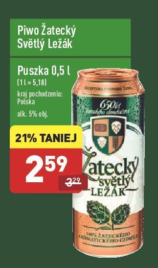 ALDI Piwo Zatecky Svetly Lezak oferta