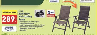 ALDI Fotel składany aluminiowy 61.5 x 67 110 cm Belavi oferta