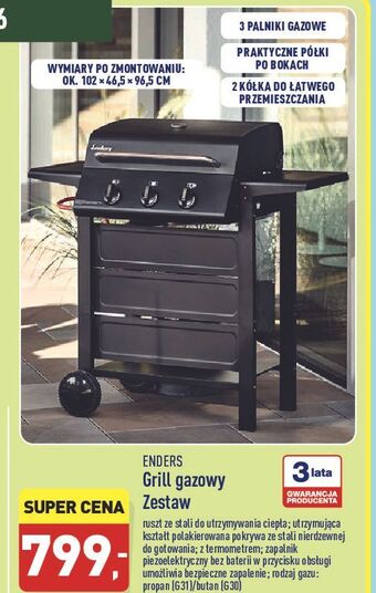 ALDI Grill gazowy 3-palnikowy Enders oferta