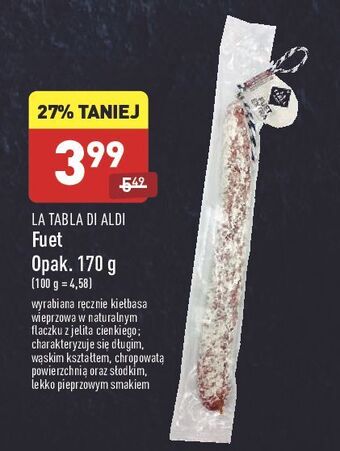ALDI Fuet La Tabla De Aldi oferta