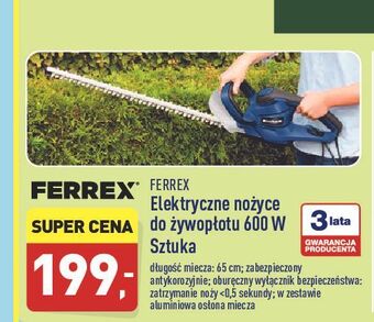 ALDI Nożyce do żywopłotu 600w Ferrex oferta