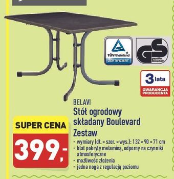 ALDI Stół boulevard 132 x 90 71 cm Belavi oferta