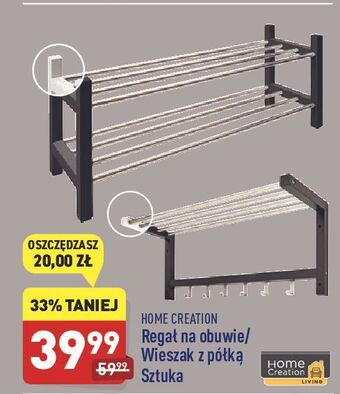 ALDI Wieszak z półką 79 x 25 32 cm Home Creation oferta