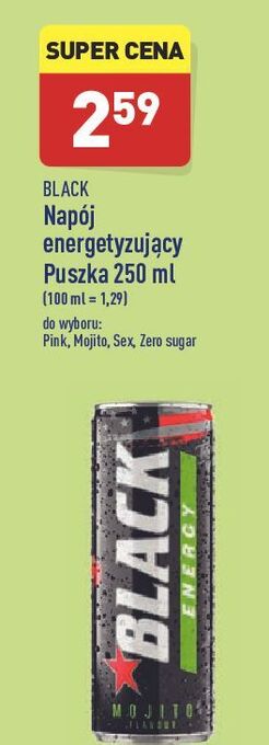 ALDI Napój energetyczny zero sugar Black Energy oferta