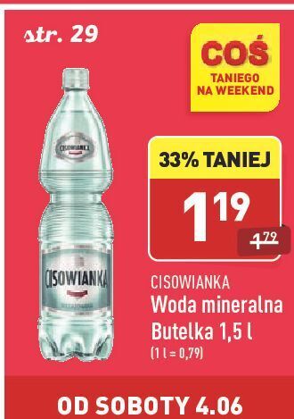 ALDI Woda niegazowana Cisowianka oferta