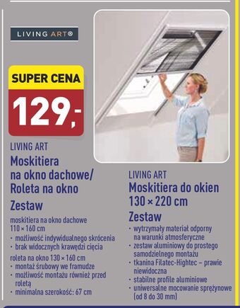 ALDI Moskitiera na okno 130 x 220 cm Living Art oferta