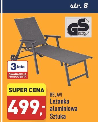 Leżanka aluminiowa 172 x 77 40 cm Belavi