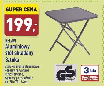 ALDI Stół składany 70 x 74 cm Belavi oferta