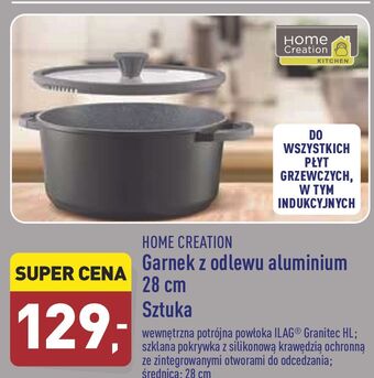 ALDI Garnek z odlewu aluminium 28cm ze szklaną pokrywką Home Creation oferta