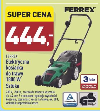 ALDI Kosiarka do trawy elektryczna 1800w Ferrex oferta