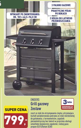ALDI Grill gazowy 3-palnikowy Enders oferta