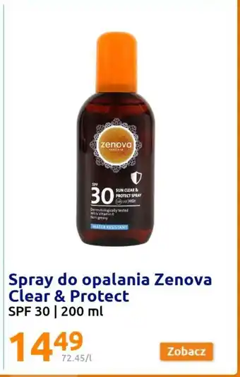 Action Spray do opalania Zenova Clear & Protect SPF 30 200ml oferta