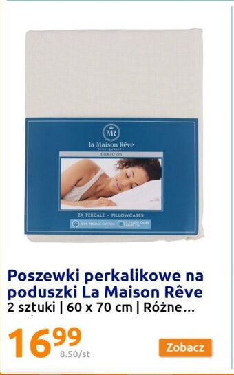 Action Poszewki perkalikowe na poduszki La Maison Reve 2 szt. oferta