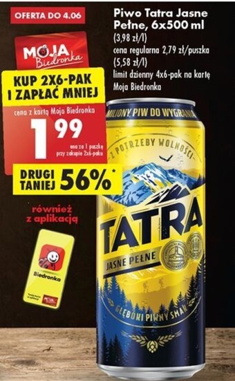 Biedronka Piwo Tatra oferta