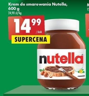 Biedronka Nutella Krem do smarowania z orzechami laskowymi i kakao 600 g oferta