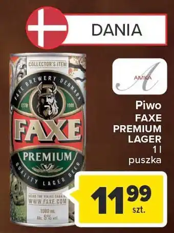 Carrefour Piwo Faxe Premium oferta