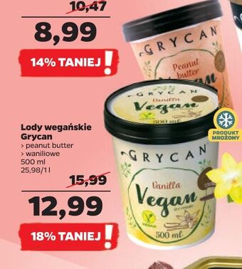 Netto Lody peanut butter Grycan Vegan oferta