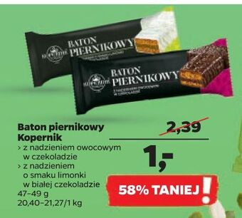 Netto Batonik piernikowy w czekoladzie z nadzieniem owocowym Kopernik oferta