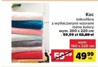 Carrefour Koc mikrofibra 200 x 220 cm oferta