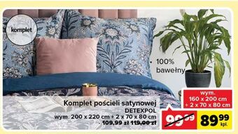 Carrefour Komplet pościeli satyna wym. 160 x 200 cm + 2 70 80 Detexpol oferta