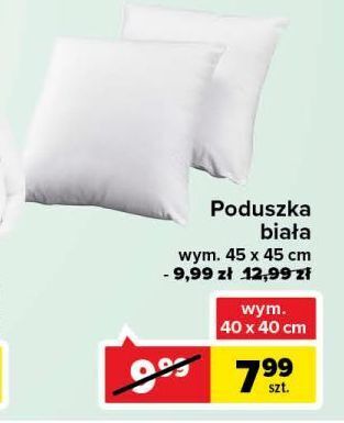Carrefour Poduszka biała 45 x cm oferta
