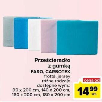 Carrefour Prześcieradło z gumką jersey 160 x 200 cm Carbotex oferta